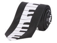 3" Inch Piano Keyboard Necktie - Black