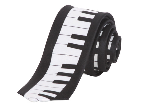 2.5" Inch Piano Keyboard Necktie - Black