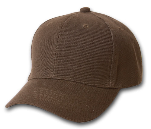 Plain Fitted Curve Bill Hat, Brown 7 1/4