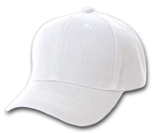 Plain Fitted Curve Bill Hat, White 7 1/8