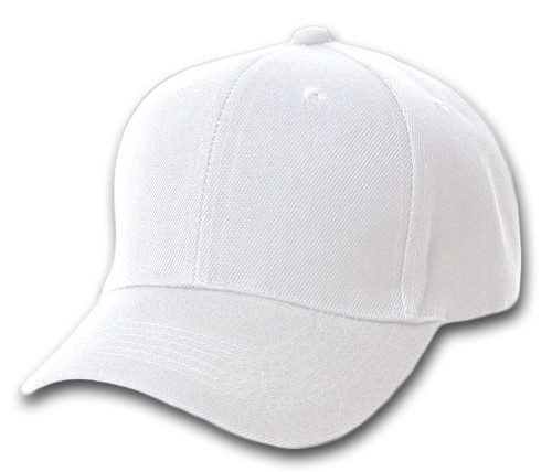 Plain Fitted Curve Bill Hat, White 7 1/2