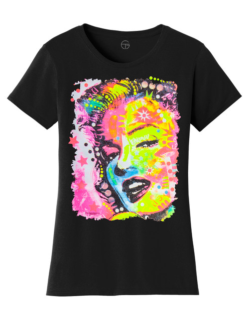 Womens Neon Art Marilyn Monroe Short-Sleeve T-Shirt