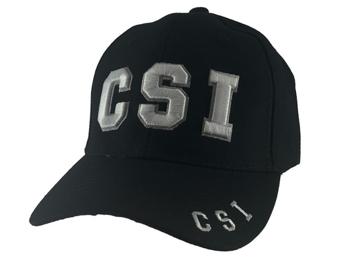 Black Low Profile CSI Text Style Hat