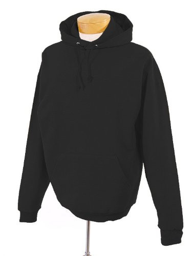 Jerzees Adult Double Lined Hooded Pullover, Black, Large