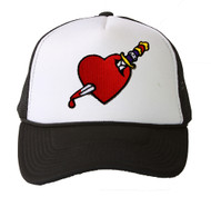 Trucker Mesh Vent Snapback Hat, Heart Dagger 3D Patch Embroidery