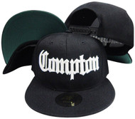 Compton Old English Black Adjustable Flatbill Snapback Hat w sunglass