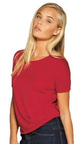 Bella Women's Cutout Back Flowy T-Shirt
