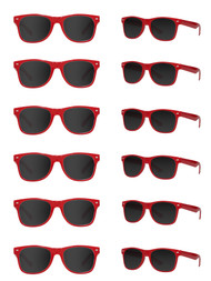 Gravity Shades Horn-Rimmed Sunglasses, Red - 12 Pack