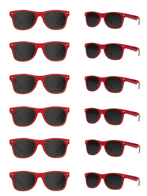 Gravity Shades Horn-Rimmed Sunglasses, Red - 12 Pack