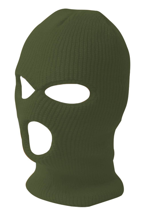TopHeadwear's 3 Hole Face Ski Mask, Olive