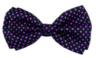 Bow Tie 4.4 inches Small Purple Polka Dots