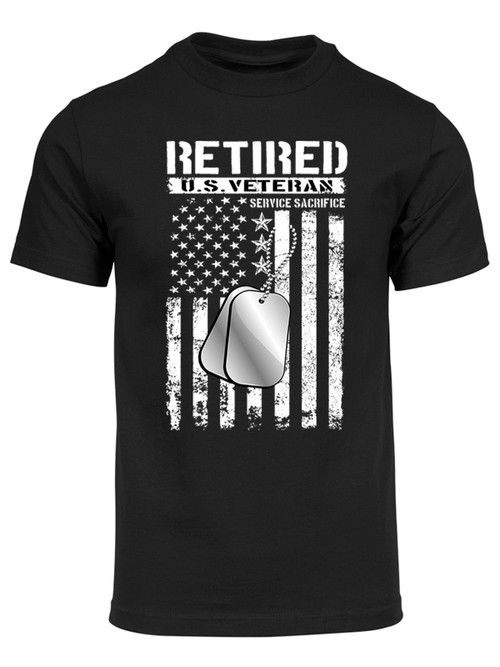 Mens' Retired U.S. Veteran Dog Tags Short-Sleeve T-Shirt