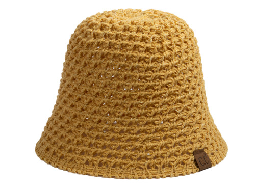C.C Women's Chunky Open Weave Crochet Cloche Bucket Hat
