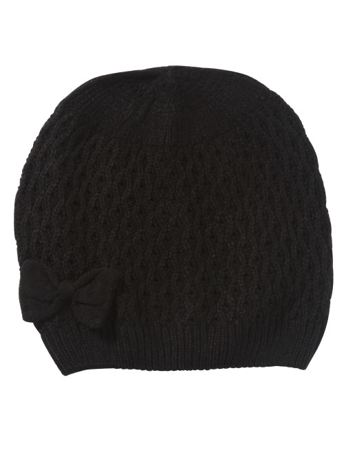 Wintersong Ribbon Knit Beanie - Black