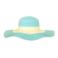 Chic Headwear Large Paper Braid Floppy Sun Hat - Turquoise