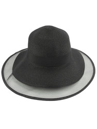 Top Headwear Mesh Trim Woven Sun Hat