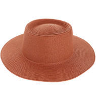 Top Headwear Floppy Brim Paper Braid Flat Top Fedora Panama Hat