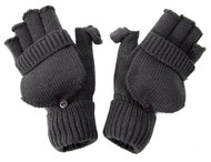 Winter Fingerless Flap Knit Mitten Convertible Flip Gloves