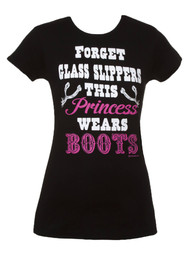 Womens This Princess Wears Boots Short-Sleeve T-Shirt - Black, Large