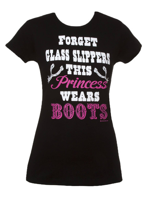 Womens This Princess Wears Boots Short-Sleeve T-Shirt - Black, X-Large