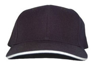 New Plain Blank Sandwich Fitted Curved Hat Cap - Black / White (Size 7 3/8)