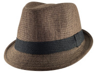 Top Headwear Banded Fedora Hat - Light Brown