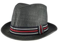 Top Headwear Red Band Straw Fedora Hat