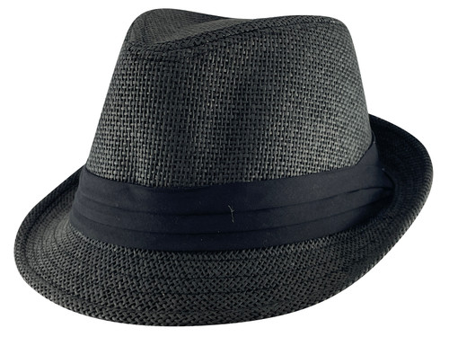 Top Headwear Triband Straw Fedora Hat