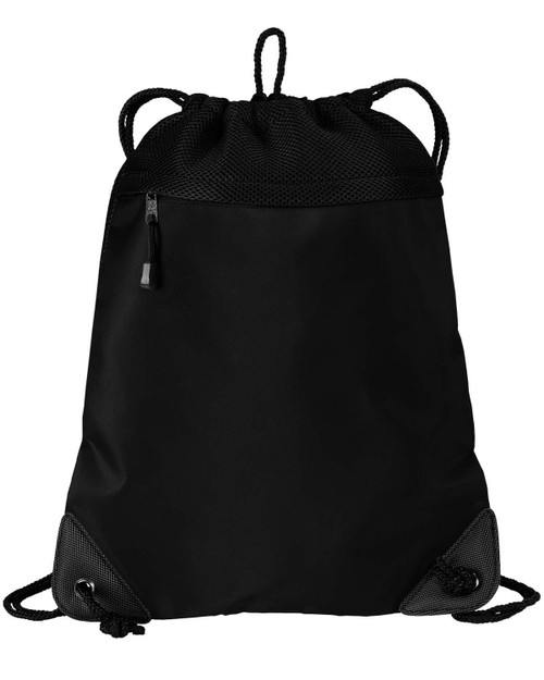 Port Authority Cinch Pack With Mesh Trim - Black - One Size