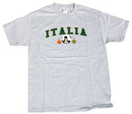 Italia Soccer Futbol Cotton T-Shirt - Grey