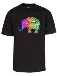 Mens Rainbow Elephant Short-Sleeve T-Shirt