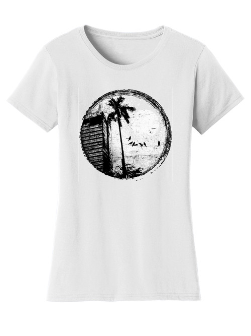 Gravity Trading Womens Sunset Palm Tree Solar Magic Changing Short-Sleeve T-Shirt