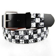 ETCHED Black & White Studded Belt