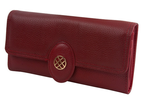 Buxton Expandable Clutch Ladies Wallet - Red