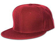New Blank Baseball Flat Bill Fitted Hat Cap, Maroon