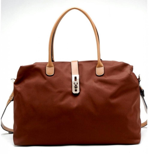 Oversized Tosca Tote Handbag - Light Brown