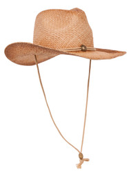 Raffia Western Cowboy Hat - Tea Stain