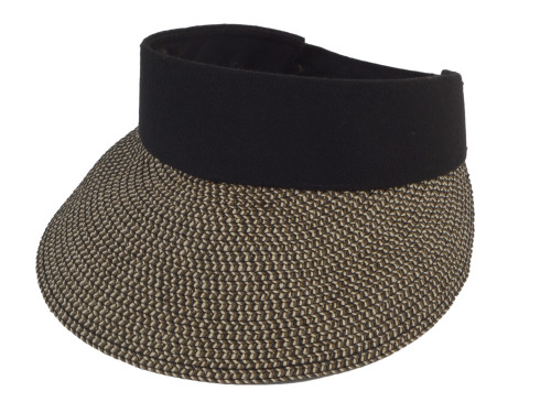 Top Headwear Womens Clip On Canvas Tweed Visor, Black