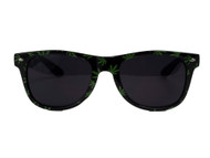 Men's Marijuana Cannabis Weed Print Horn-Rimmed Sunglasses
