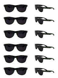 Cannabis Print Horn-Rimmed Sunglasses - 12 Pack