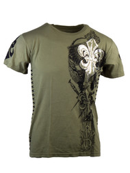 Konflic Men's Fleur-de-lis T-Shirt Olive