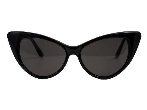 Women's Medium Size Classic Cat Eye Sunglasses, Black