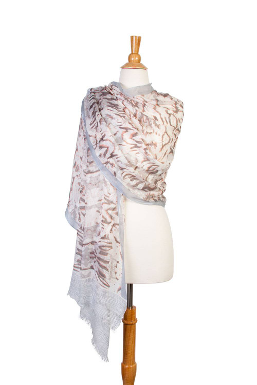 Gravity Threads Womens Sheer Patterned Stole Scarf