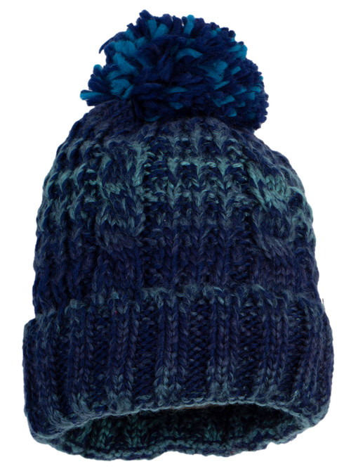 Top Headwear Womens Winter Knit Beanie Hat Stripe Pom