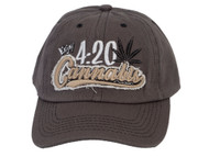 Gravity Threads Enjoy 420 Pot Leaf Adjustable Baseball Hat, Grey