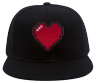 Top Headwear 80s Video Game Pixelated Heart Patch Snapback Cap