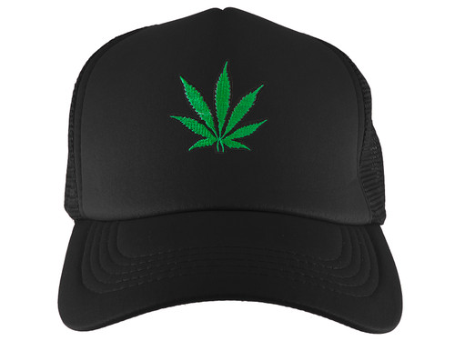 Gravity Threads Marijuana Leaf Adjustable Trucker Hat