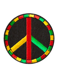 Rasta Stripe Peace Sign Patch