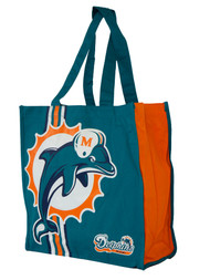 NFL Team Logo Reusable  Miami Dolphins Grocery Tote Shopping Bag