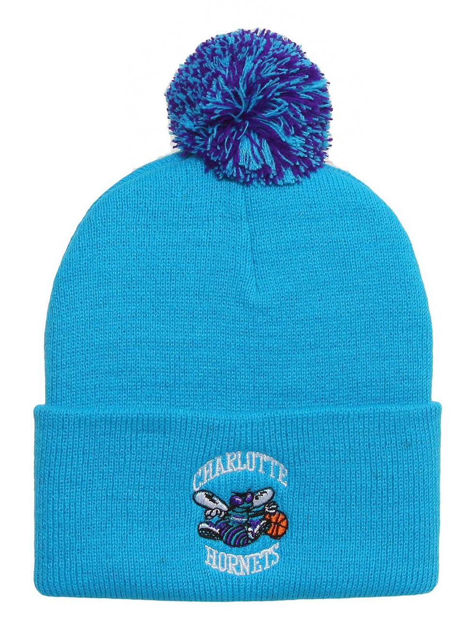 Charlotte Hornets Cuffed Beanie w/ Pom + GT Wristband - Gravity Trading